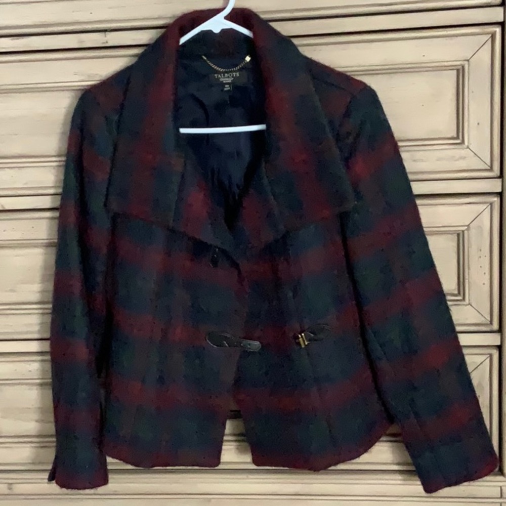 Plaid wool coat